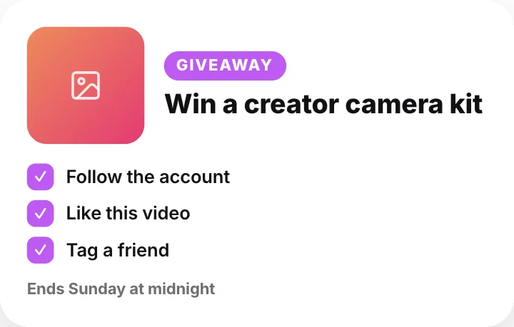 Giveaway animation template preview
