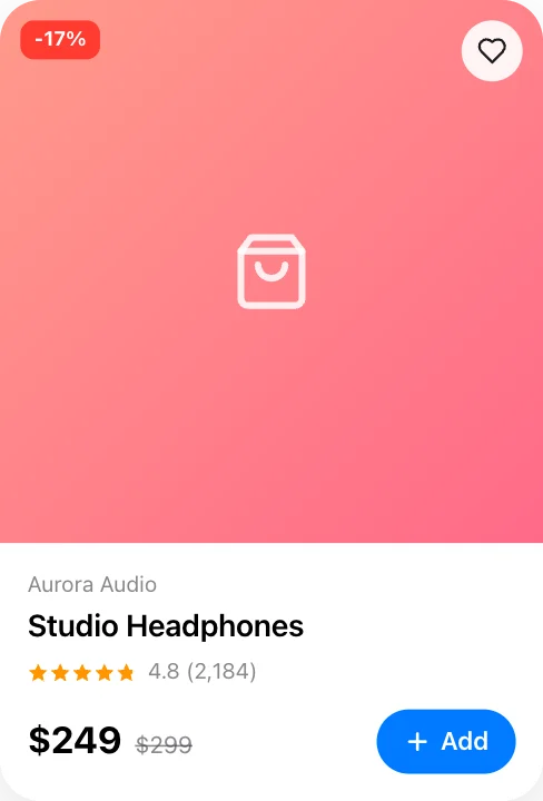 Product card animation preview