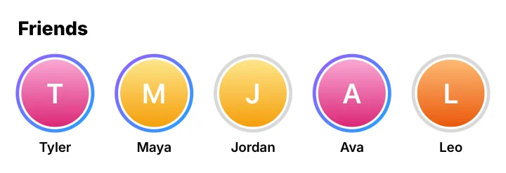 Stories row animation template preview